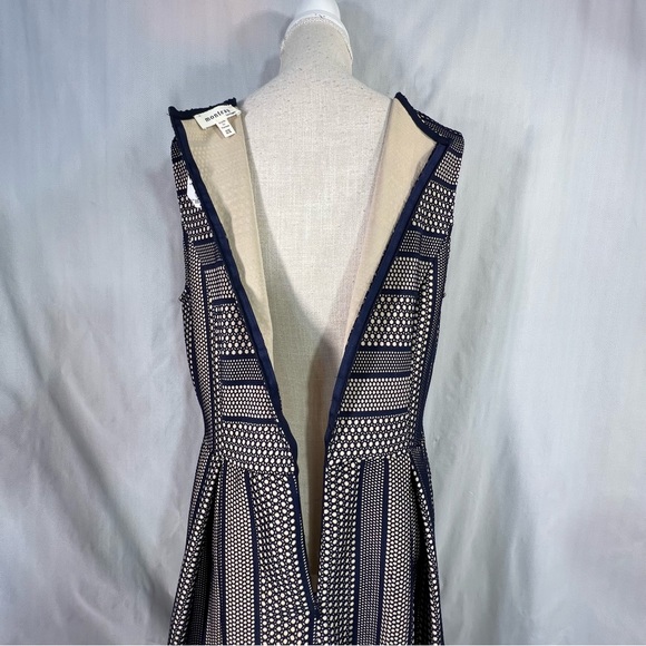 Monteau Blue Overlay Tan Lining Sleeveless Fit & Flare Dress Plus Size XXL - Picture 7 of 11